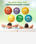 A képen két hátradölt pihenő ember látható felettük az akciós djkedvezmények gömbökben