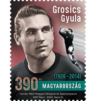 A képen a Grossics Gyula bélyeg látható.