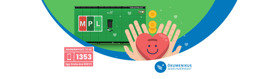Adományozz te is! 1353, egy hívás ára 500 Ft. A Magyar Posta most minden MPL csomagautomatából átvett csomag feladási díjából 10 Ft-tal támogatja az Ökumenikus Segélyszervezet munkáját.